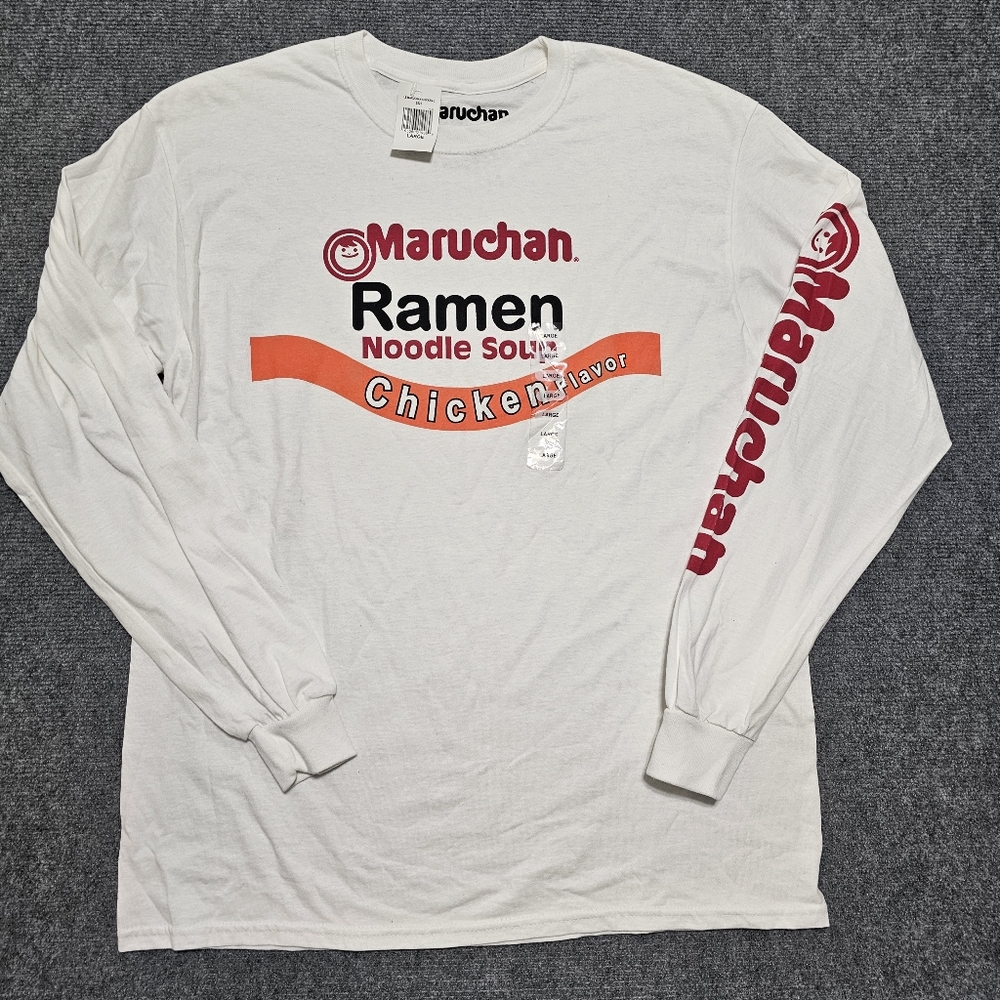 Maruchan Instant Lunch Chicken Ramen Noodle Soup Long Sleeve T Shirt Large NWT